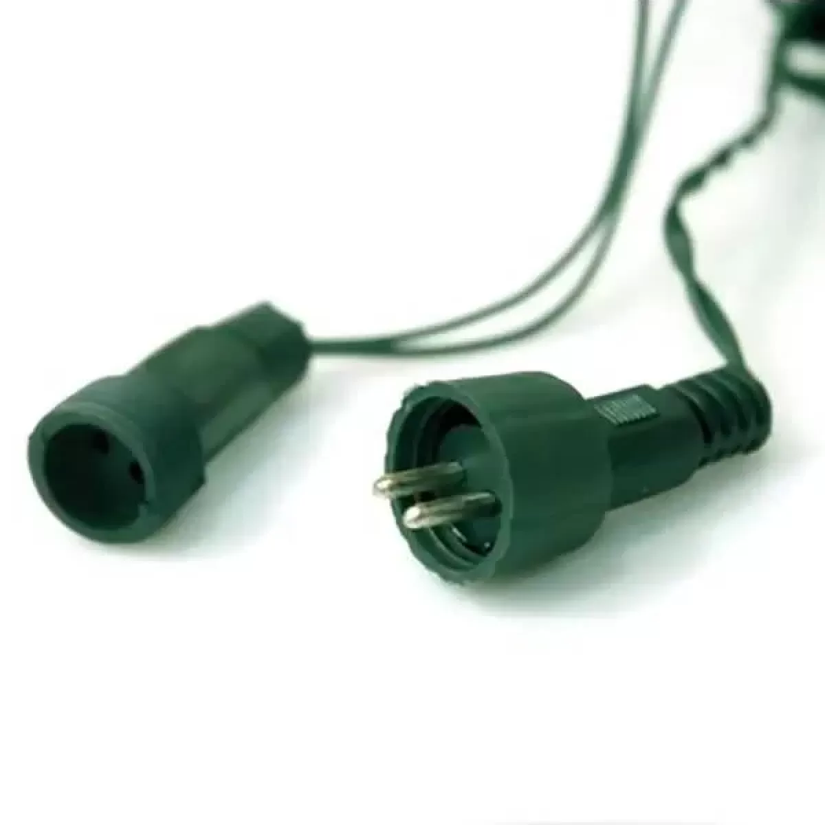 Kit 5 Unidades Pisca Pisca de LED Blindado Fio Verde com 100 Leds Branco Frio Bivolt Prova D'agua - Fio 1.8mm