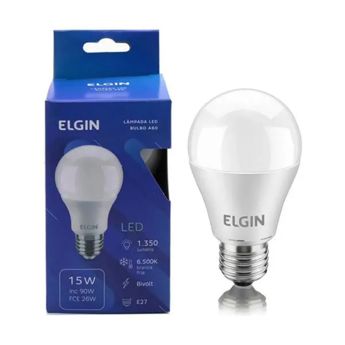 Lampada LED Bulbo 15w e27 Branco Frio Elgin