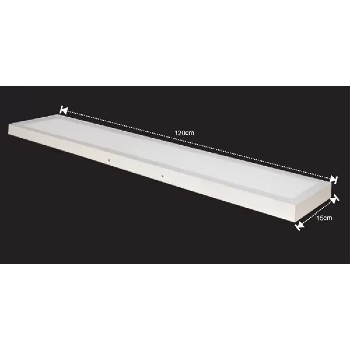 Plafon LED Sobrepor Retangular 120x15 36w Branco Neutro Preto