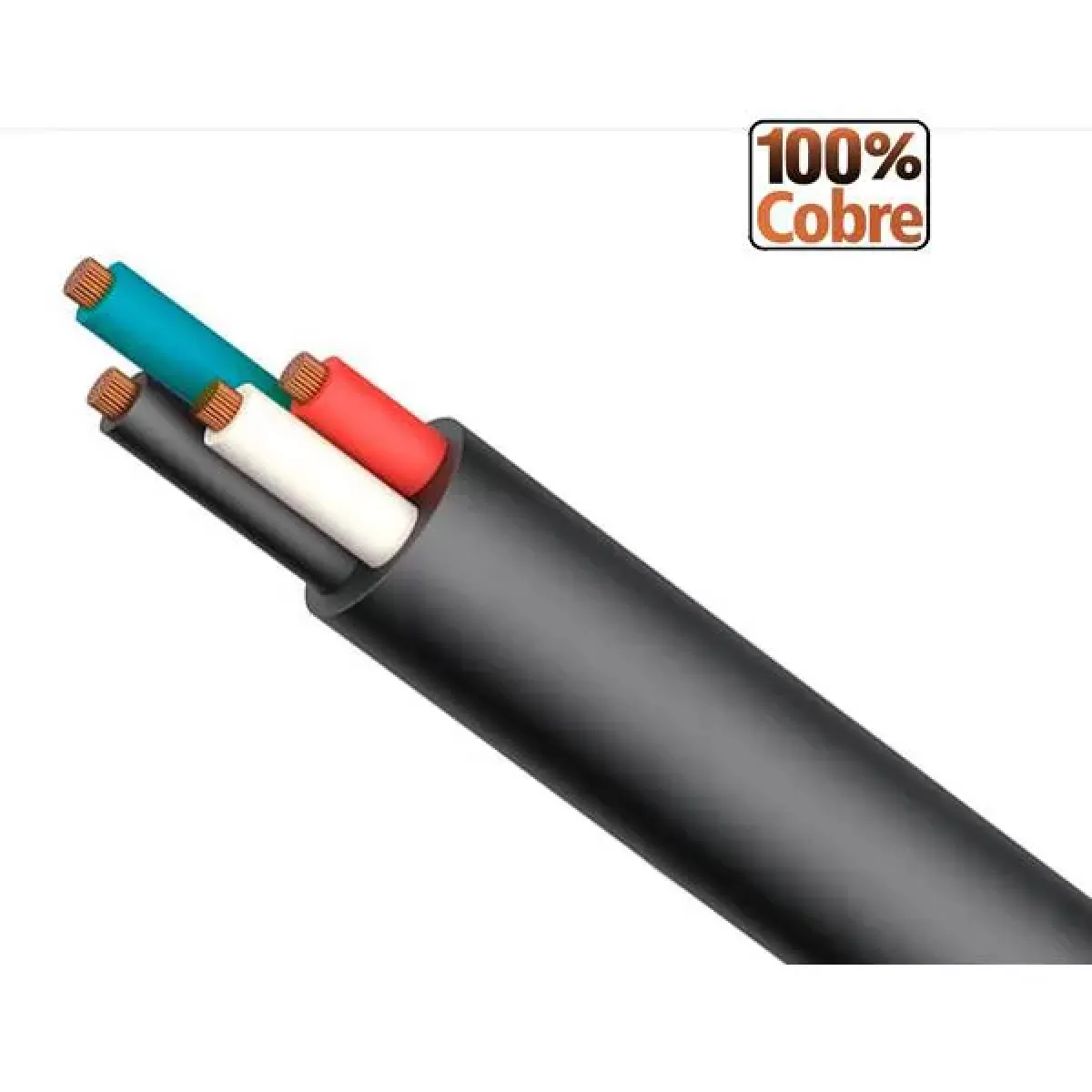 Cabo Flexível PP 4x1,5mm 500v Rolo 100m 100% Cobre Inmetro
