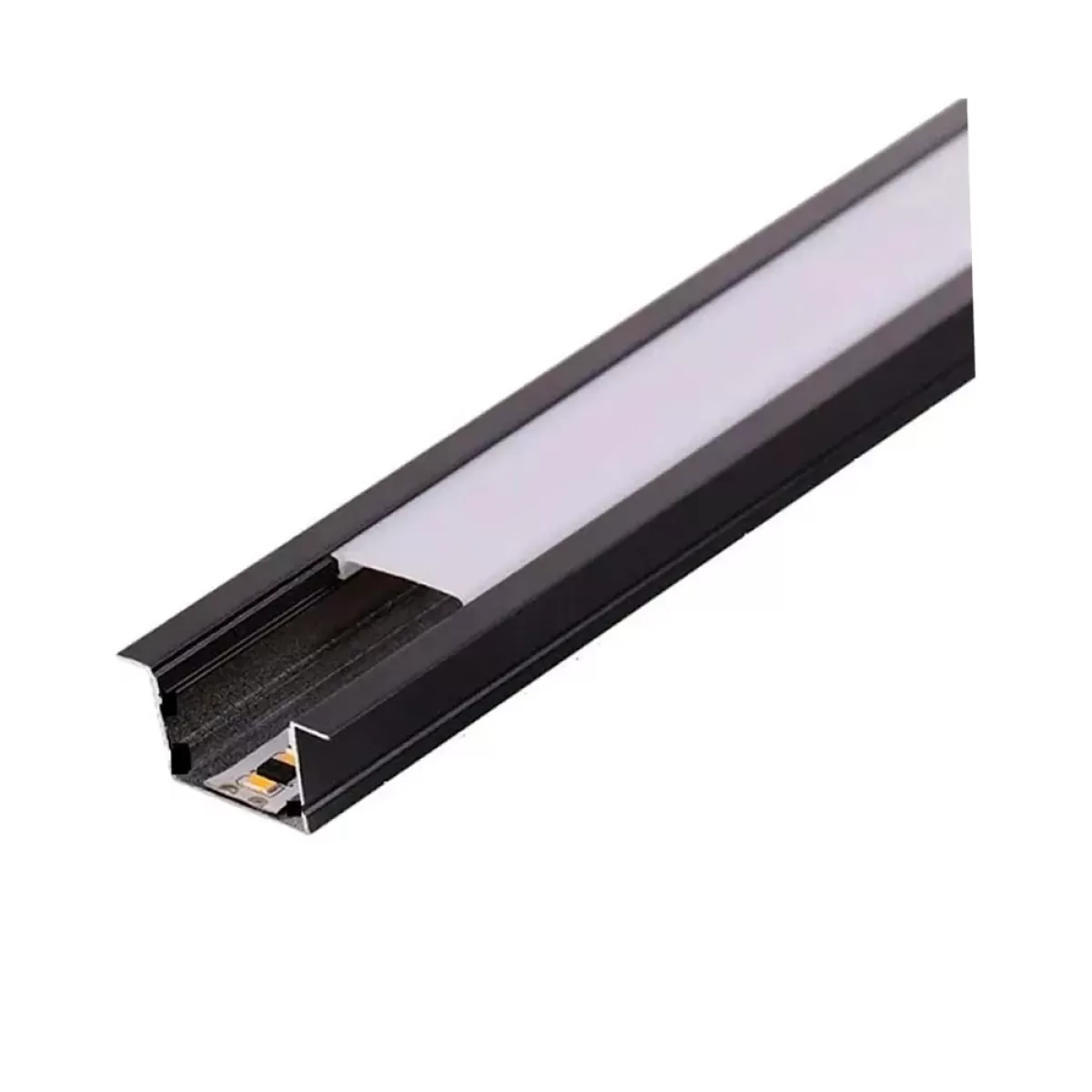 Perfil de LED Embutir Preto 3 Metros 30x7mm