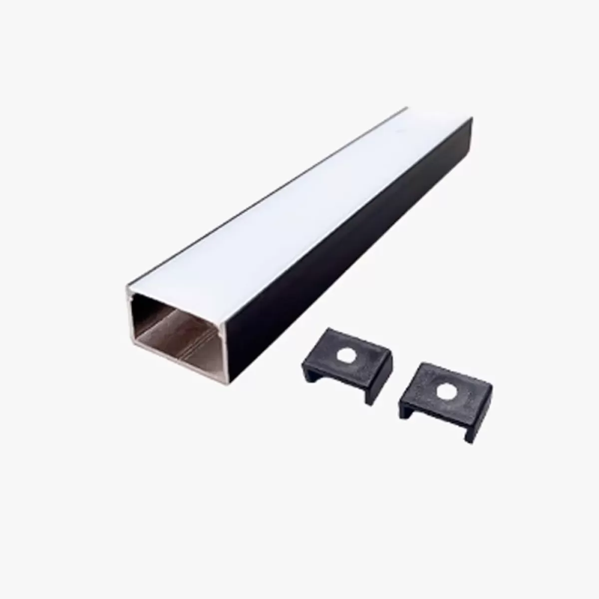 Perfil de LED Sobrepor Preto 2 Metros 20x22mm