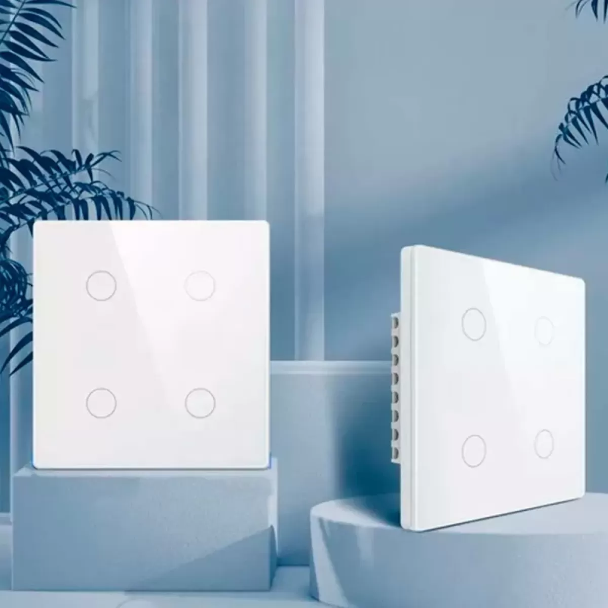 Interruptor Smart Wifi Touch 4 Botões Radio Frequencia Branco
