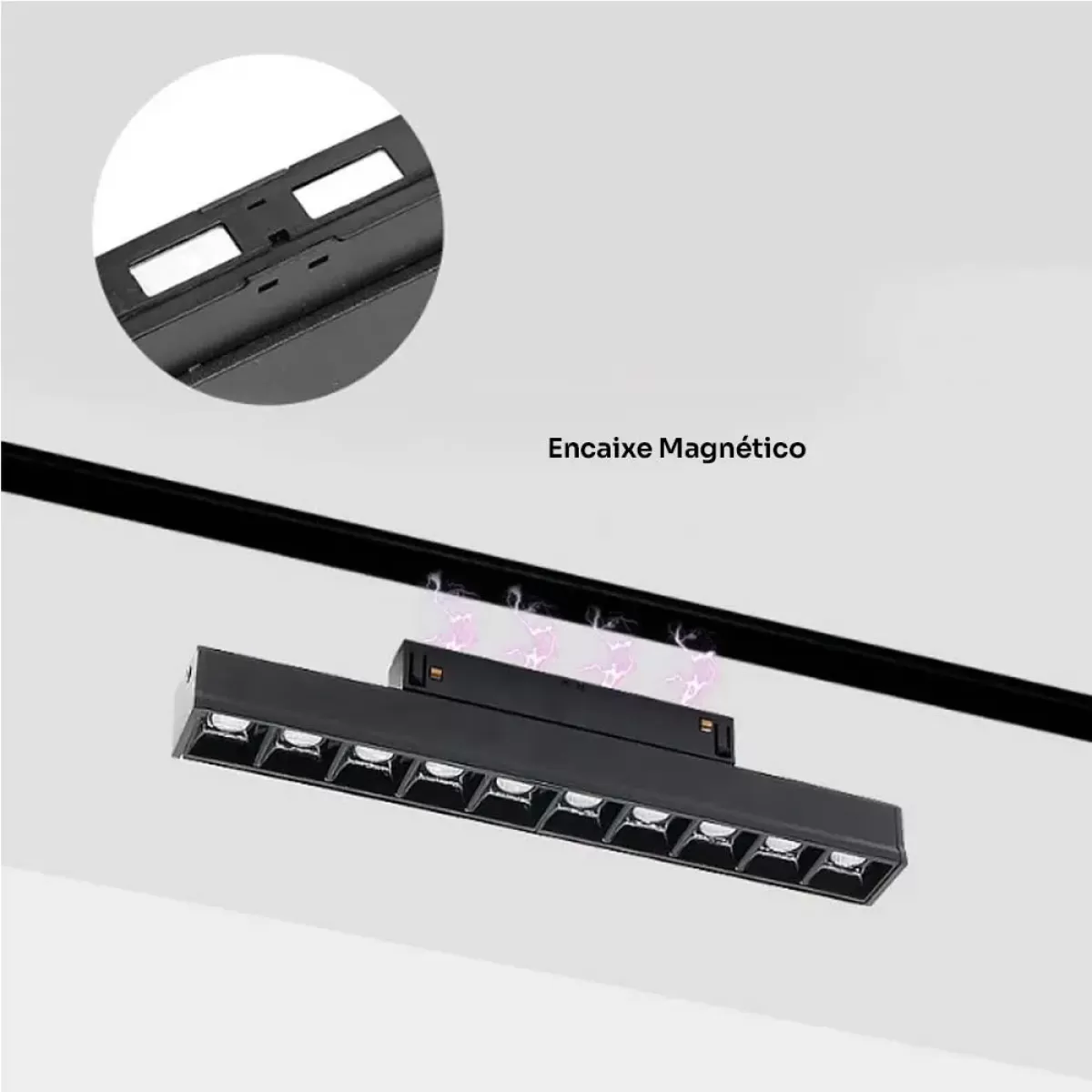 Luminaria Led Magnetica Direcional 12w Branco quente