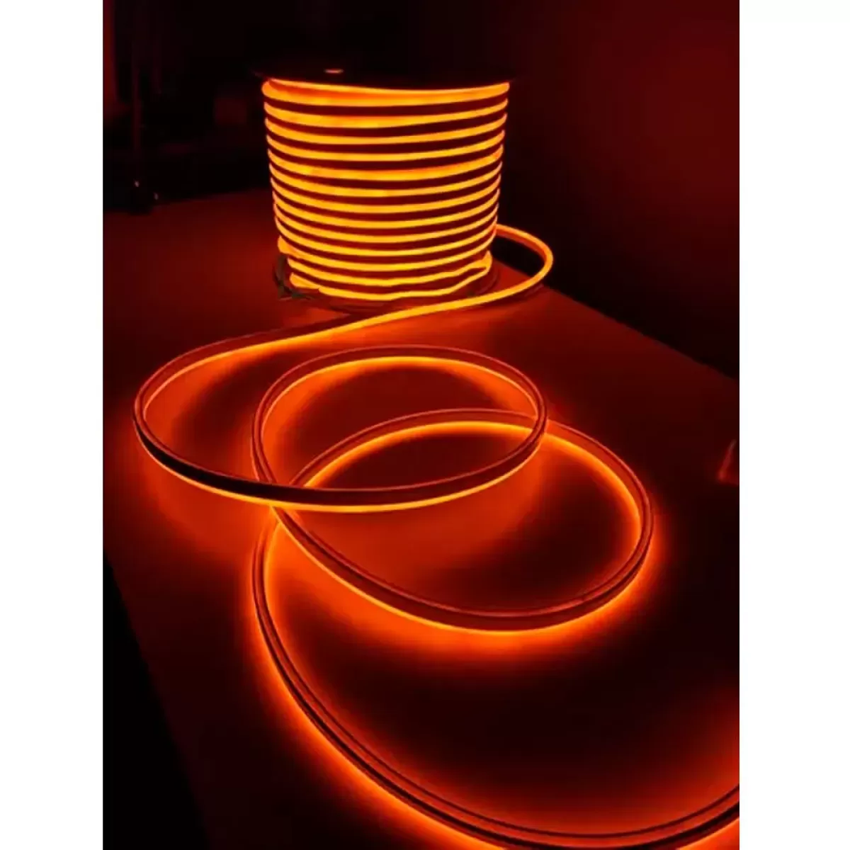 Fita Led Neon Flex Rolo 100 metros Laranja 12v