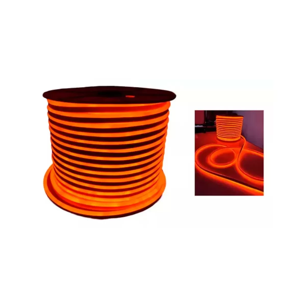 Fita Led Neon Flex Rolo 100 metros Laranja 12v