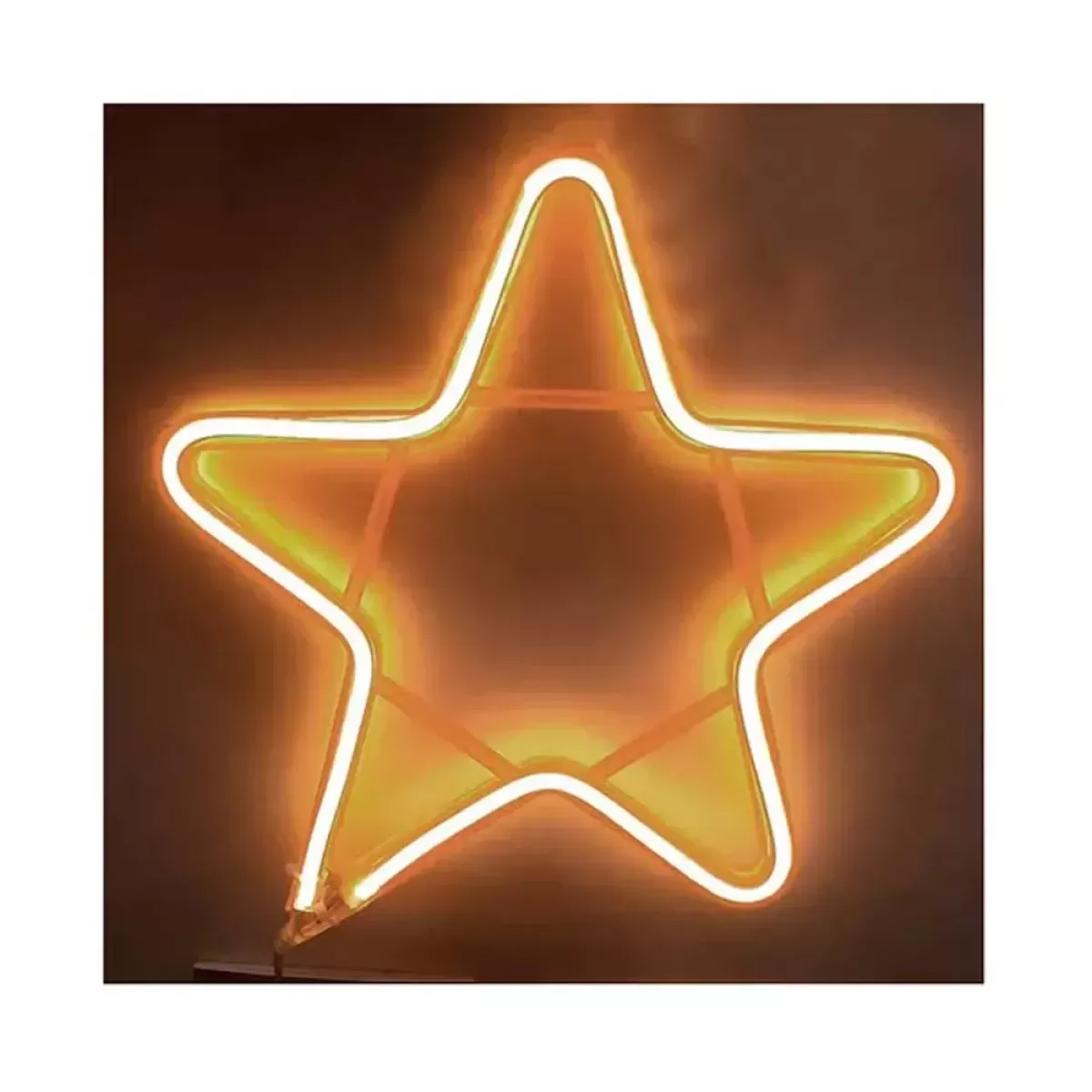 Estrela LED Dupla 50cm Branco Quente