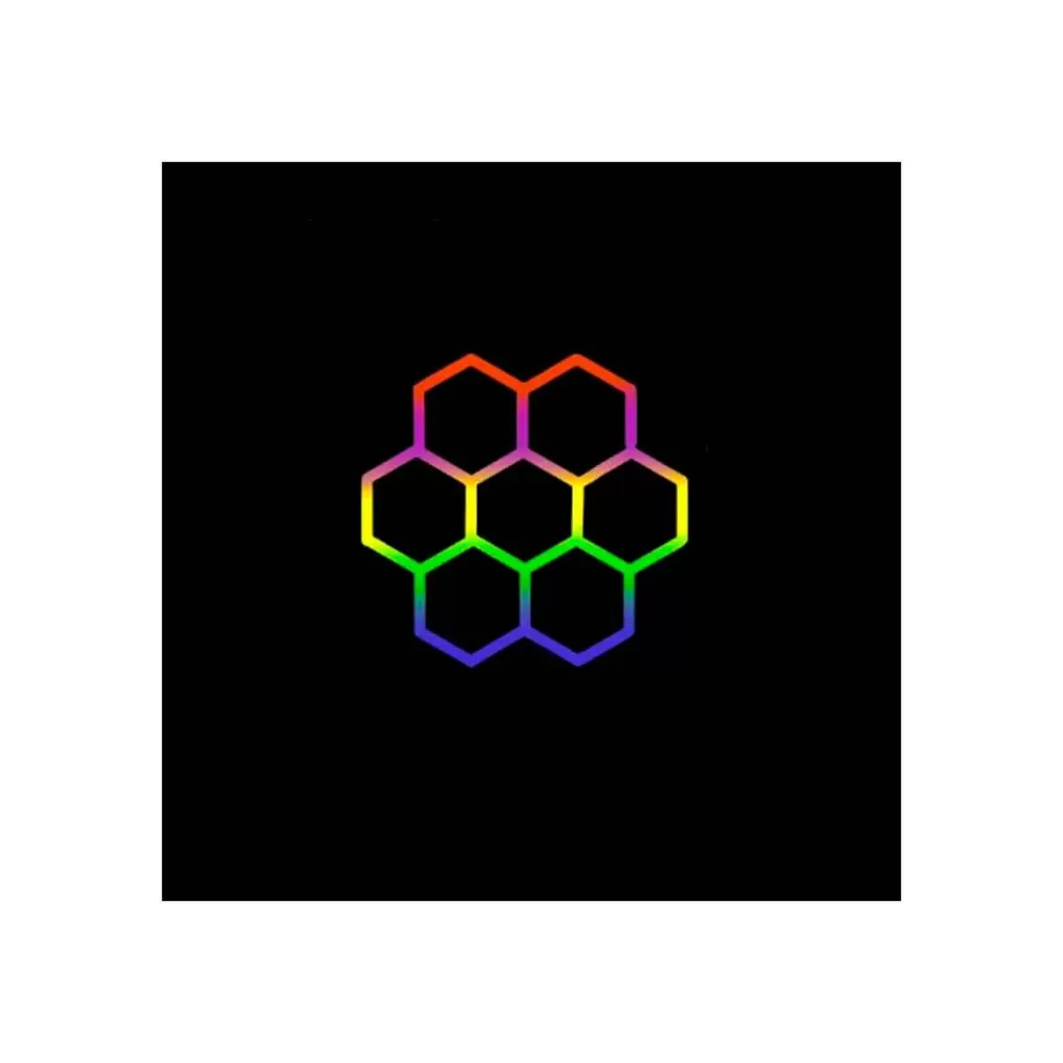 Perfil LED Colmeia Preto - Lente Colorida 600x600mm 35x20mm kit suspensão